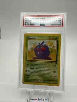 PSA 6- Venonat #97 – 2000 Pokemon Base Set 2 (Base II) WOTC - Image 1
