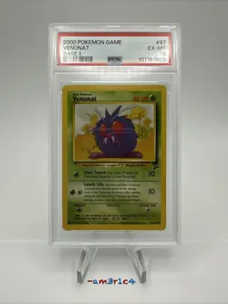 PSA 6- Venonat #97 – 2000 Pokemon Base Set 2 (Base II) WOTC - Image 2