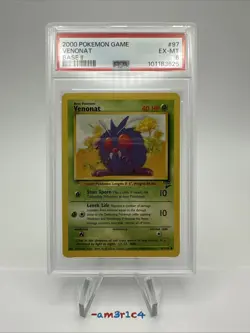 PSA 6- Venonat #97 – 2000 Pokemon Base Set 2 (Base II) WOTC - Image 3