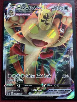 Pokemon Meowth VMAX Gigantamax Holo SWSH005 Promo Card English - Image 1