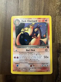 Pokemon TCG Dark Charizard 4/82 Team Rocket Holo Rare 80 HP Wizards 2000 - Image 1
