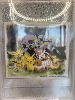2019 POKEMON SHIKISHI ART 1 #14 PIKACHU & EEVEE EVOLUTIONS PSA 9 - Image 3