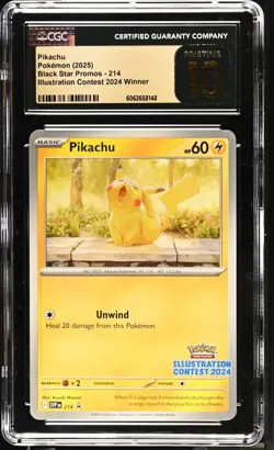 2025 Pokemon Pikachu #214 Illustration Contest 2024 Winner CGC 10 PRISTINE - Image 1