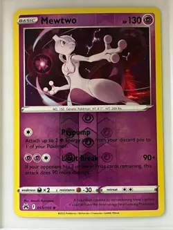 Mewtwo 059/159 Holo Rare Crown Zenith Pokemon Reverse Holo Near Mint - Image 1