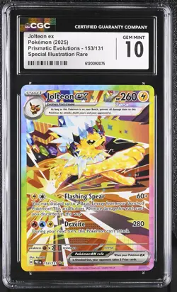 JOLTEON EX Prismatic Evolutions Special Illustration Rare #153 CGC 10 Pokemon - Image 1