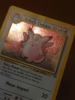 Erika’s Clefable Holo 3/132 Gym Heroes Pokemon Card DMG Creased - Image 3