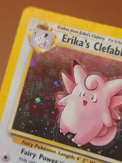 Erika’s Clefable Holo 3/132 Gym Heroes Pokemon Card DMG Creased - Image 4