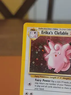 Erika’s Clefable Holo 3/132 Gym Heroes Pokemon Card DMG Creased - Image 5