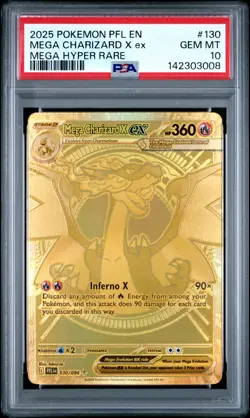 2025 POKEMON PFL EN-PHANTASMAL FLAMES MEGA HYPER RARE MEGA CHARIZARD X EX PSA 10 - Image 1