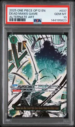 One Piece Demon Aura Dead Man's Game Alt Art Zoro English Event OP12-037 PSA 10 - Image 1