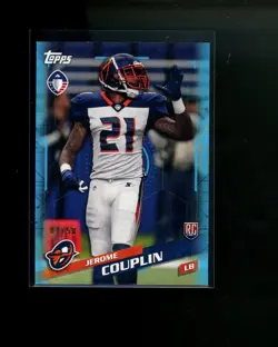 2019 Topps Alliance of American Football Blue #147 Jerome Couplin #d 7/50 RC - Image 1