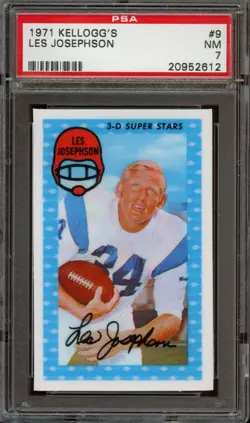 1971 Kellogg's 3-D Super Stars #9 Les Josephson *PSA 7 (NM) *Los Angeles Rams - Image 1