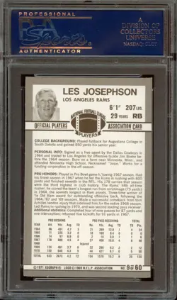 1971 Kellogg's 3-D Super Stars #9 Les Josephson *PSA 7 (NM) *Los Angeles Rams - Image 2