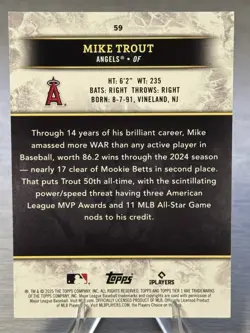 💫⚾MIKE TROUT 2025 Topps Tier One Gold Parallel /125 #LA ANGELS MEGASTAR!!!⚾💫 - Image 4