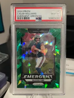 2024 Panini Prizm Caleb Williams Emergent Green Ice Prizm (RC) Chicago Bears - Image 1