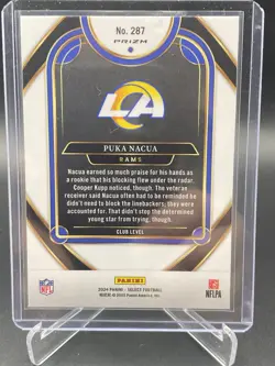 Panini 2024 Select Red & Yellow Shock Prizm Club Lev 287 Puka Nacua Los Angeles - Image 2