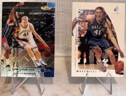 Dirk Nowitzki NBA Card Lot (2) Dallas Mavericks 1999 Topps Finest SP Authentic - Image 1