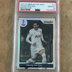 2021-22 Topps Merlin Chrome UCL Heung-min Son Refractor #71 PSA 10 - Image 1