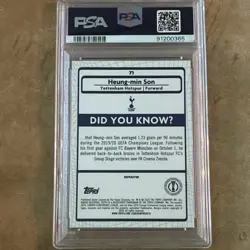 2021-22 Topps Merlin Chrome UCL Heung-min Son Refractor #71 PSA 10 - Image 3