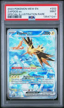 2023 POKEMON MEW EN-151 SPECIAL ILLUSTRATION RARE #202 ZAPDOS EX PSA 9 - Image 1