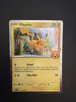 Pikachu 018/091 Trick Or Trade 2024 Cosmo Holo Stamped Pokemon Card Mint - Image 1