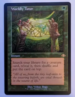 Worldly Tutor (Retro Frame) #353 Dominaria Remastered Regular NM - Image 1