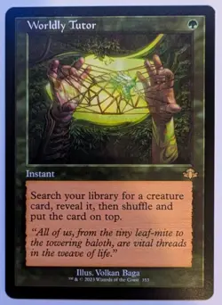 Worldly Tutor (Retro Frame) #353 Dominaria Remastered Regular NM - Image 2