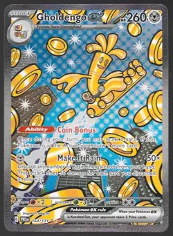2025 Pokemon Gholdengo ex 164/131 Sv: Prismatic Evolutions Holo - Image 1