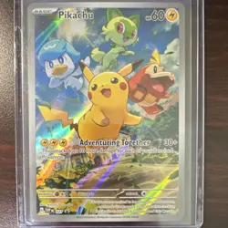 Pokemon Pikachu Promo Full Art Holo Scarlet & Violet 027 - Image 1