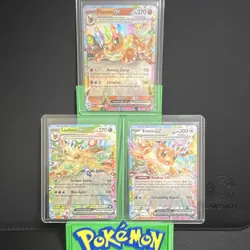 Pokemon TCG Card Lot Flareon EX Leafeon EX Eevee EX Holo (3 Cards, English) - Image 1
