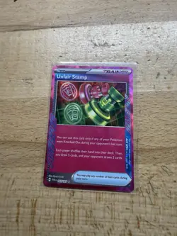 Unfair Stamp 165/167 ACE SPEC Rare Pokemon TCG Sv06: Twilight Masquerade Holo NM - Image 1