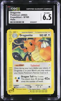 2002 POKEMON EXPEDITION #9 DRAGONITE-HOLO CGC 6.5 (EX/NM+) - Image 1