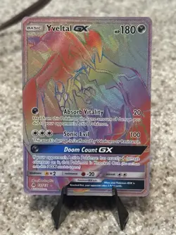 Pokemon Yveltal GX 137/131 SM-Forbidden Light Secret Rare Full Art Holo ‼MINT - Image 1