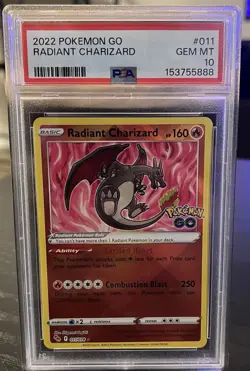2022 POKEMON GO #011 RADIANT CHARIZARD PSA 10 - Image 1