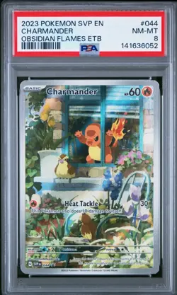 2023 Pokemon EN-SV Black Star Promo Charmander Obsidian Flames Etb PSA 8 #044 - Image 1