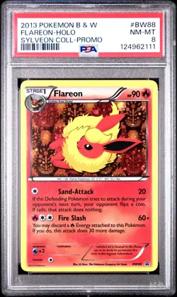 2013 POKEMON BLACK STAR PROMO FLAREON #BW88 HOLO PSA 8 NM-MT #124962111 - Image 1