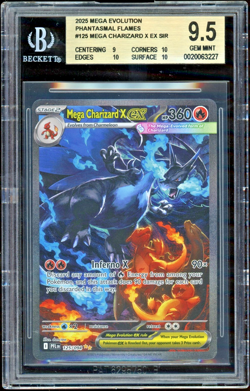Mega Charizard X ex SIR Pokemon Phantasmal Flames 125/094 BGS 9.5 Gem .5 From 10 - Image 1