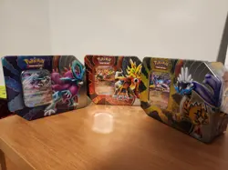 Pokemon Gouging Fire EX, Walking Wake EX AND Raging Bolt Ex Tin Set - Unopened - Image 1