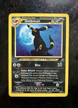 Pokemon Card - Umbreon 13/75 Holo - Neo Discovery - Rare Holo Bleed Misprint ! - Image 1