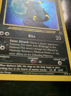 Pokemon Card - Umbreon 13/75 Holo - Neo Discovery - Rare Holo Bleed Misprint ! - Image 5