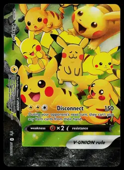 Pokemon Card Sword & Shield Promo Pikachu V-Union SWSH141 Holo - Image 1