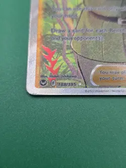 Brandon 188/195 Pokemon Card Silver Tempest Ultra Rare Full Art Holo Trainer - Image 2