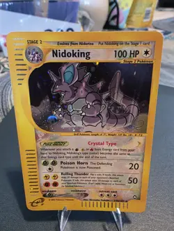 Nidoking - 150/147 - Pokemon Aquapolis Holo Crystal Card HP - Image 1