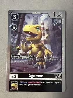 Digimon TCG * Agumon ST15-02 Rare FOIL* Dragon of Courage * NM Card - Image 1