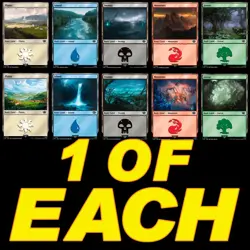 MTG LOTR (LTR) NON-FOIL BASIC LAND LOT - 1 OF EACH TYPE - 10 TOTAL - Image 1