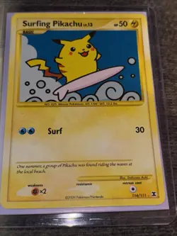Surfing Pikachu 114/111 Secret Rare - Pokemon Rising Rivals - LP - Image 3