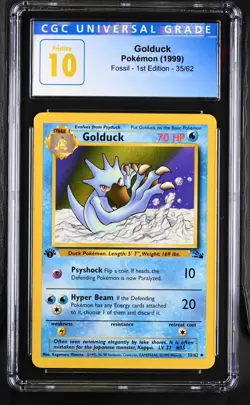 ✨ CGC PRISTINE 10 - 1999 GOLDUCK 35/62 POKEMON FOSSIL 1ST Edition VERY RARE - Image 1
