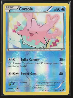 Corsola 29/122 Common BREAKpoint Pokemon Reverse Holo Near Mint - Image 1