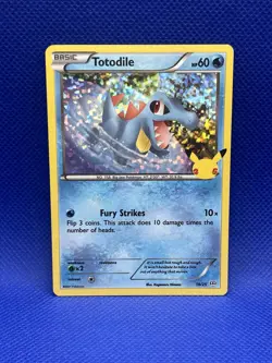 Pokemon TCG Totodile 18/25 Confetti Holo McDonald's 2021 NM 25th Anniversary - Image 1