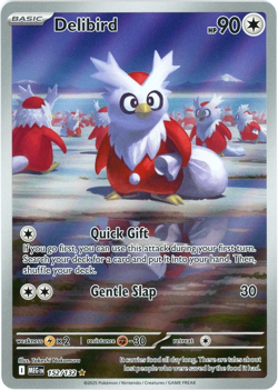 Delibird - Illustration Rare 152/132 - Mega Evolution Pokemon - NM/M - Image 1